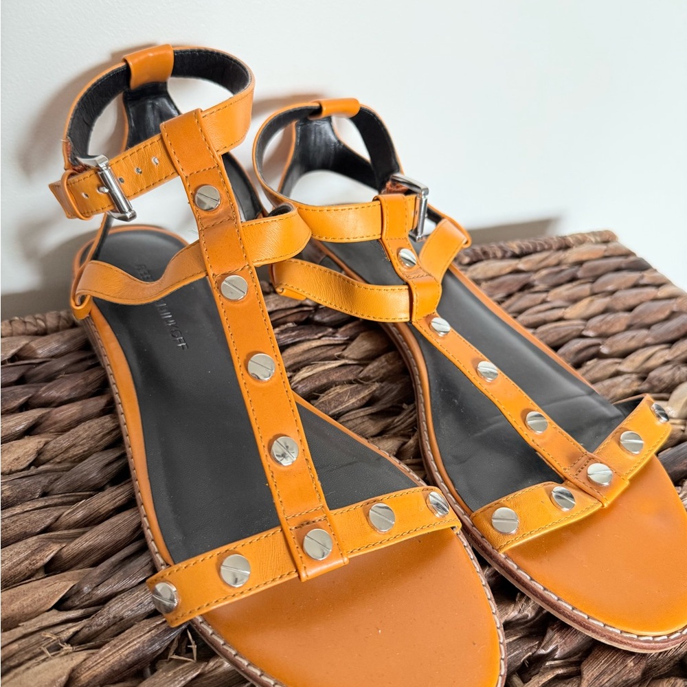 Orange Studded Sandals